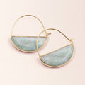 Amazonite Stone Prism Hoop Earrings