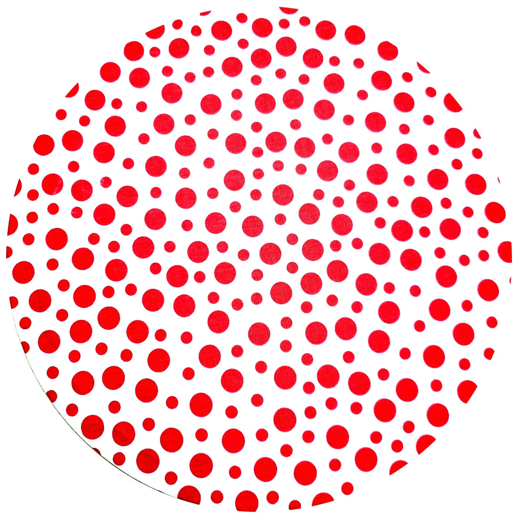 Charlo's Set of 4 Round Placemats Covers 14 Dia inch Fun Dot Polka
