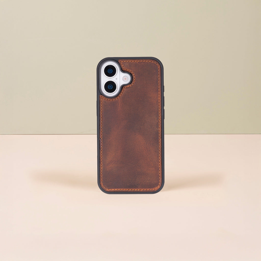 Leathere iPhone 17 Wallet Case – Brown - New York