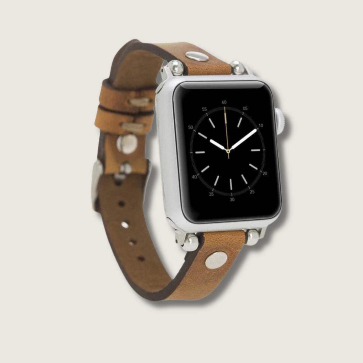 Apple Watch Caramel Brown Leather Strap - Detroit