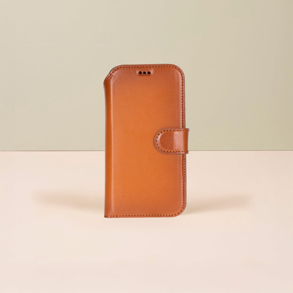 Leather iPhone 18 Pro Max Wallet Case – Rustic Brown - Austin