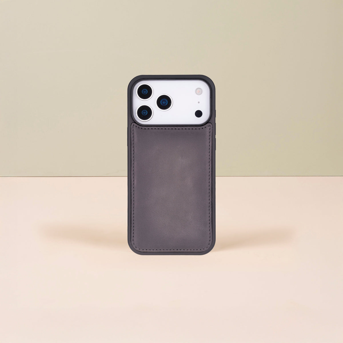 Leather iPhone 17 Pro Max Wallet Case – Gray - Austin