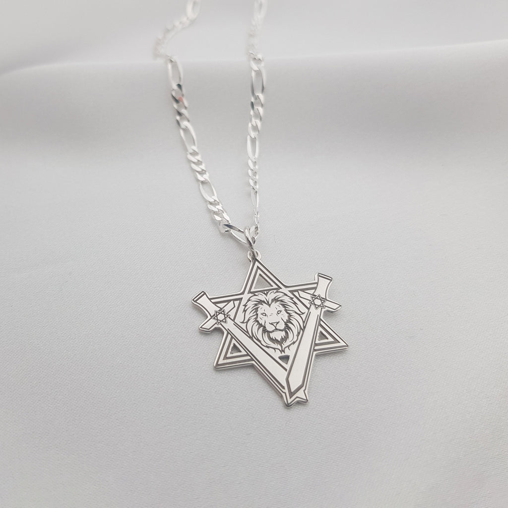 Star of David Lion Necklace