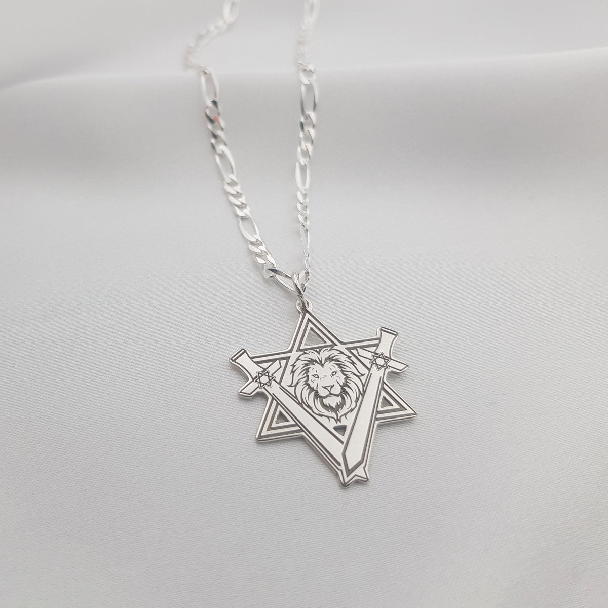Star of David Lion Necklace