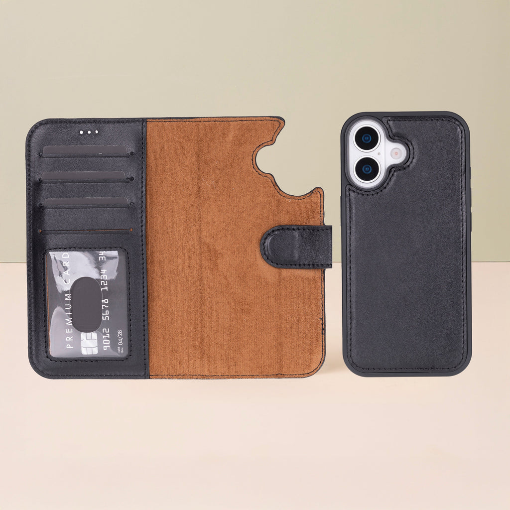 Leathere iPhone 17 Wallet Case – Black - New York