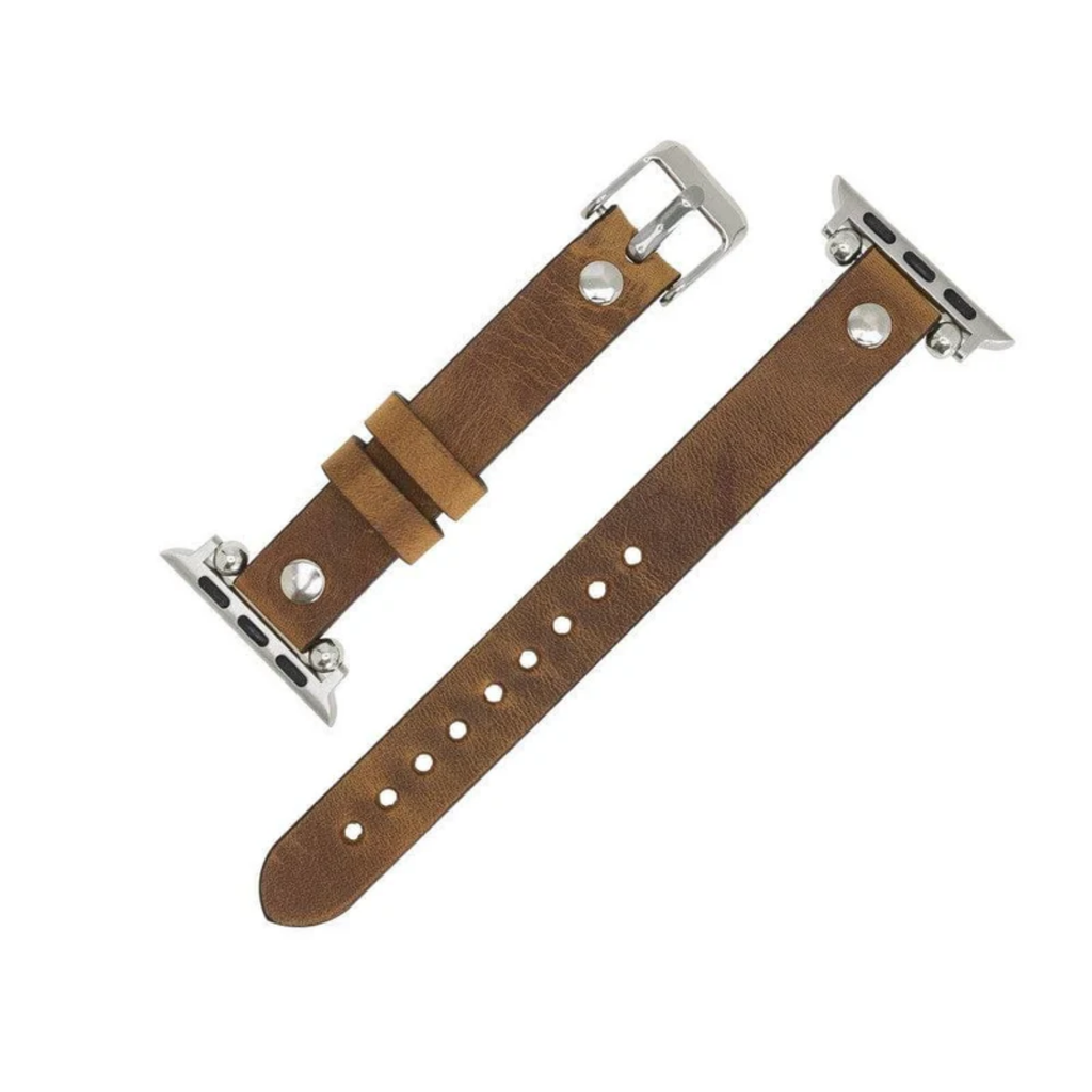 Apple Watch Caramel Brown Leather Strap - Detroit