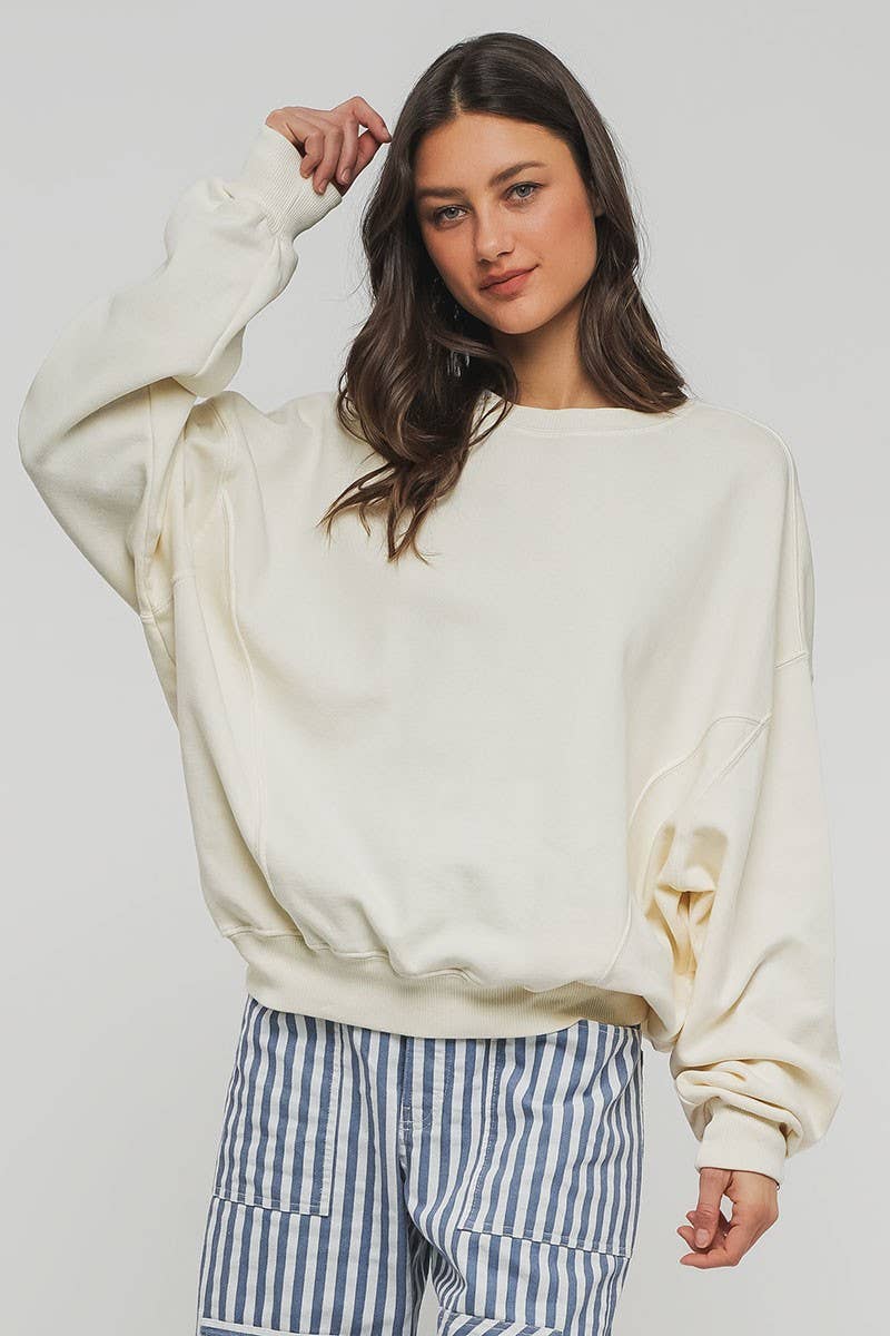 Crew Neck Comfort Washed Sweatshirt