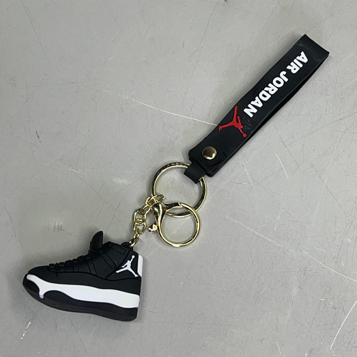 (12 PACK) Air Jordan Shoe Sneaker Keychains W/ Wrist Band 8" Assorted Colors