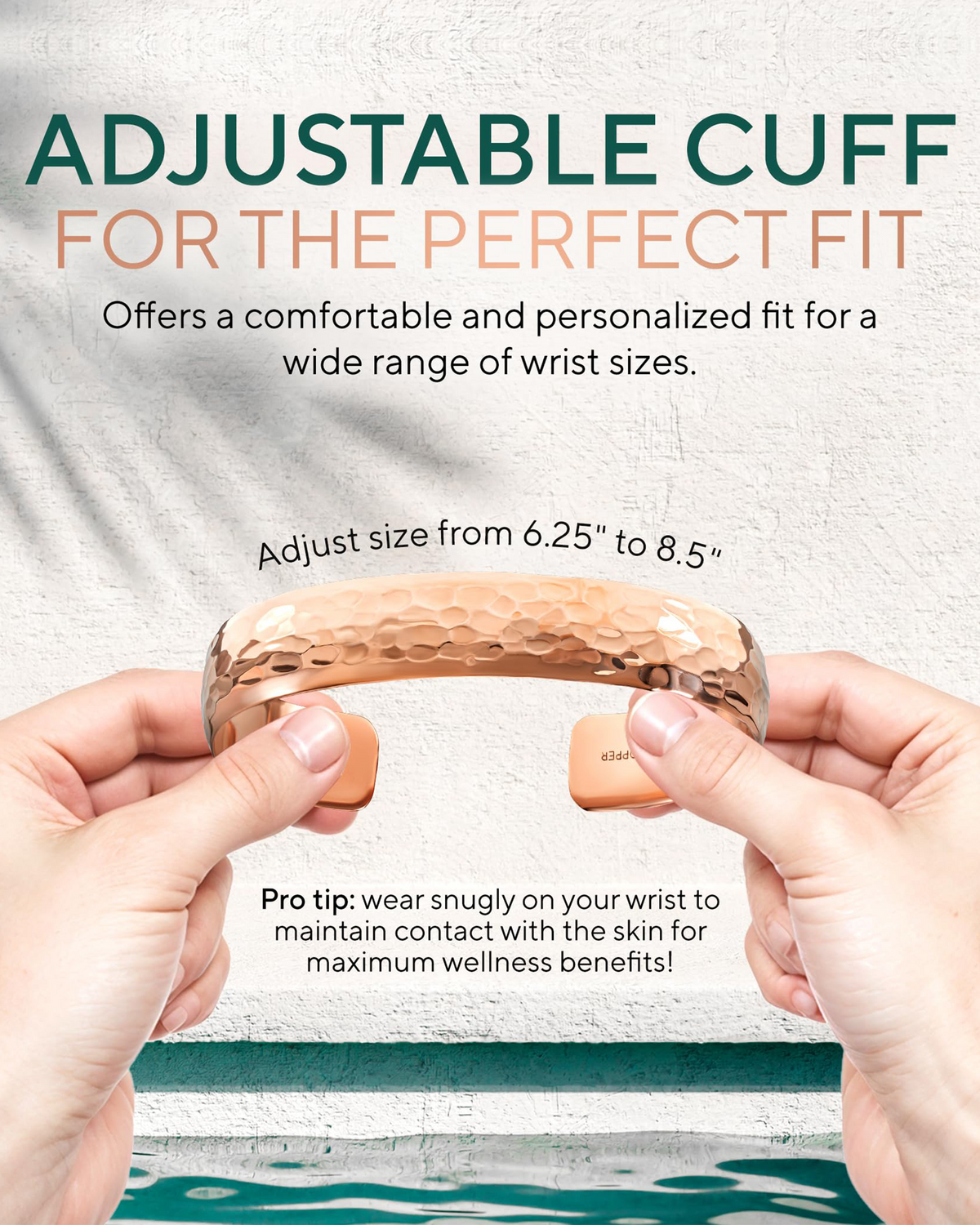 Pure Copper Cuff Bracelet – Hammered