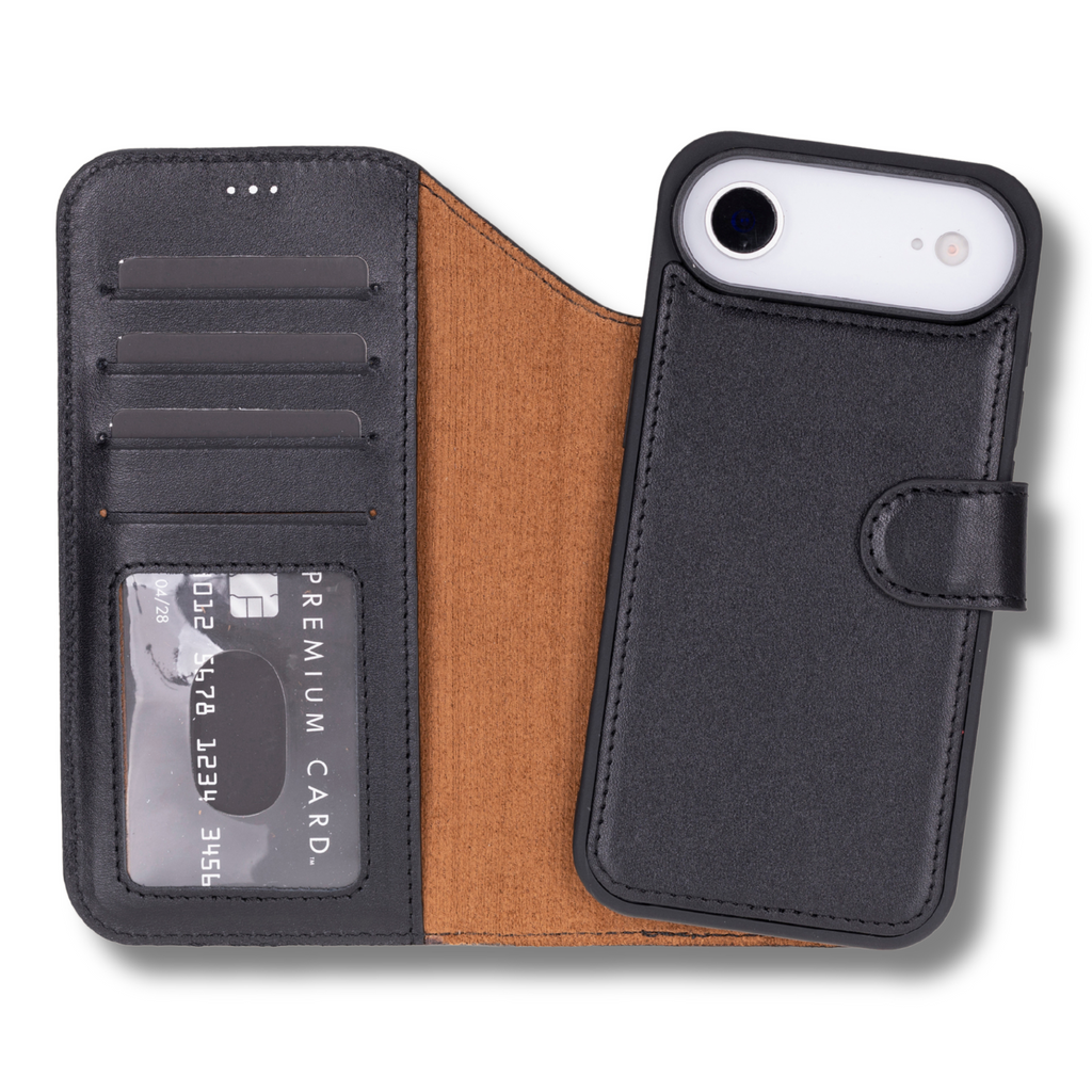 Premium Leather iPhone Air Wallet Case – Black - Austin