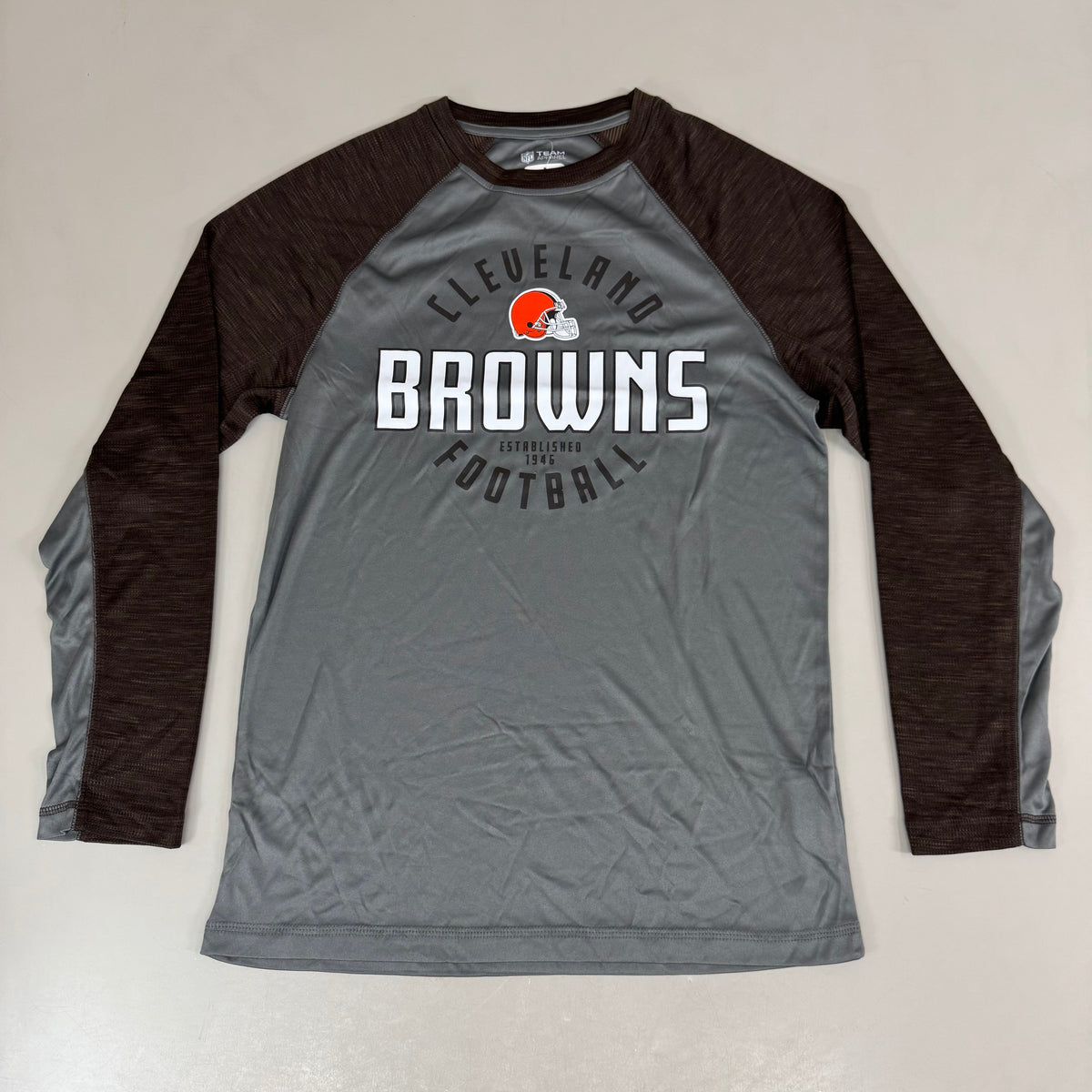 NFL Cleveland Browns Long Sleeve Shirt L Brown/Grey 1802970