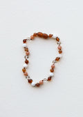 Baltic Sea Amber || Sunstone + Moonstone || Natural Gemstone Anklet or Bracelet