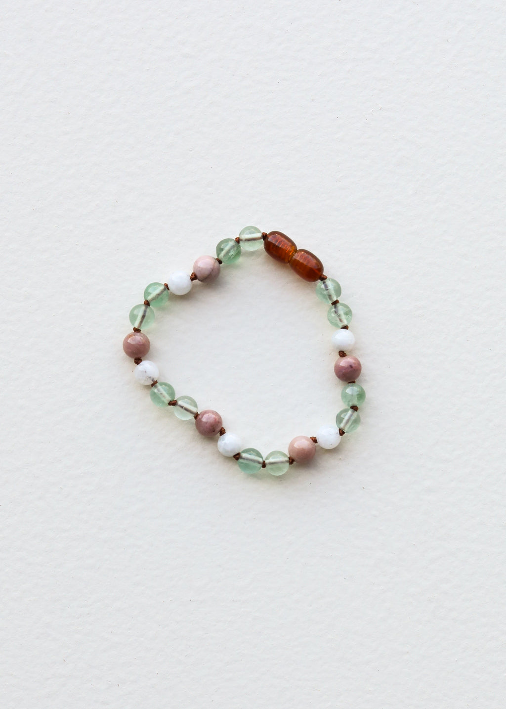 Fluorite + Moonstone + Rhodonite || Natural Gemstone Necklace
