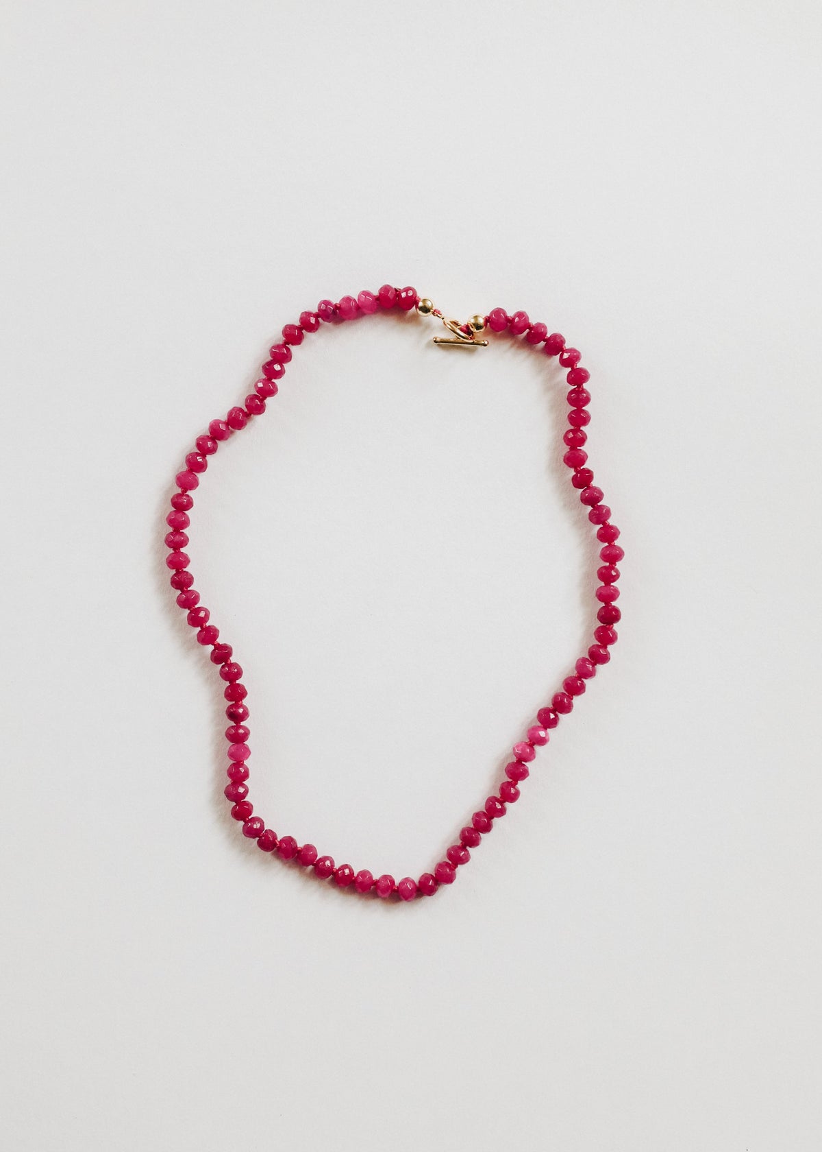 Pink Jade + 14k Gold Filled Toggle || Gemstone Necklace