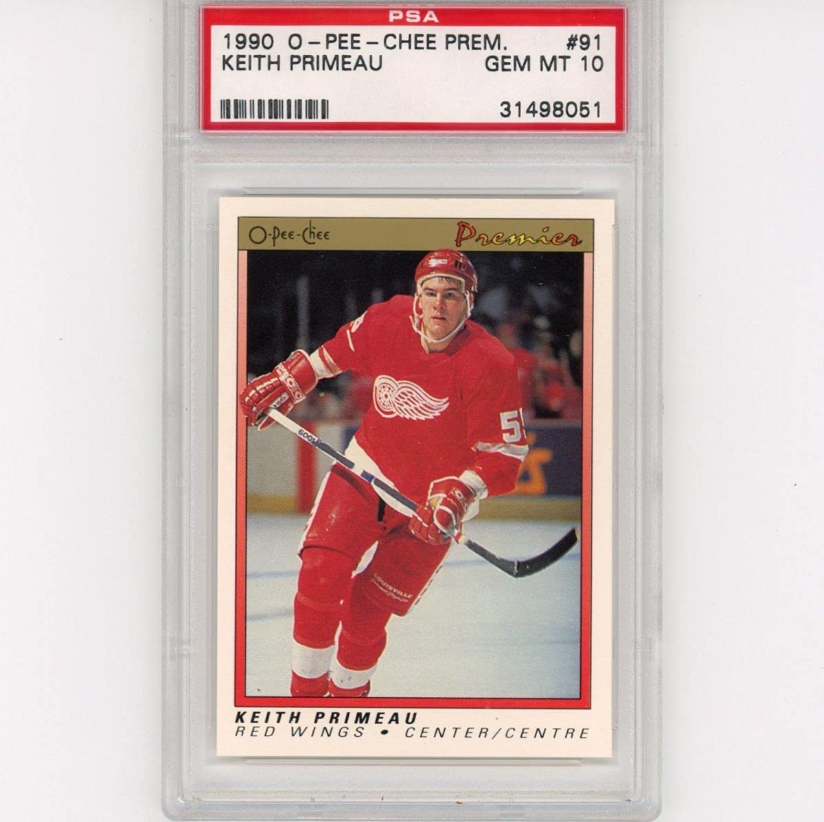 Graded 1990-91 O-Pee-Chee OPC Premier Keith Primeau #91 Rookie RC Hockey Card PSA 10 Gem Mint
