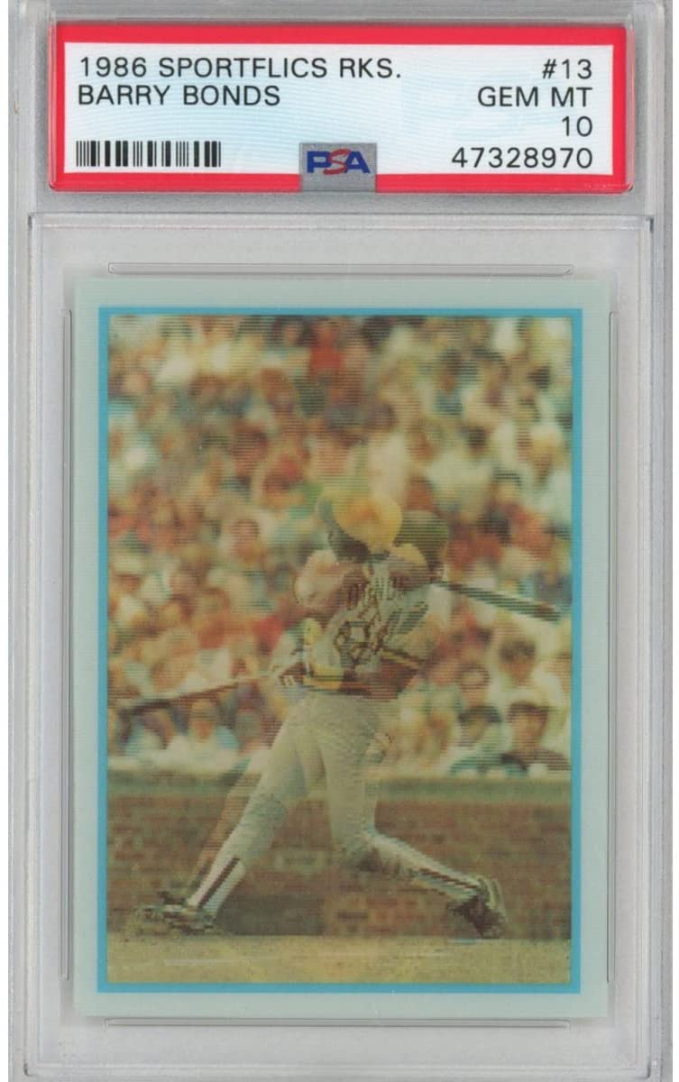 Graded 1986 Sportflics Barry Bonds #40 Rookie RC Baseball Card PSA 10 Gem Mint