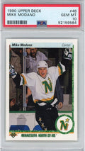 Graded 1990 Upper Deck UD Mike Modano #46 Rookie RC Hockey Card PSA 10 Gem Mint