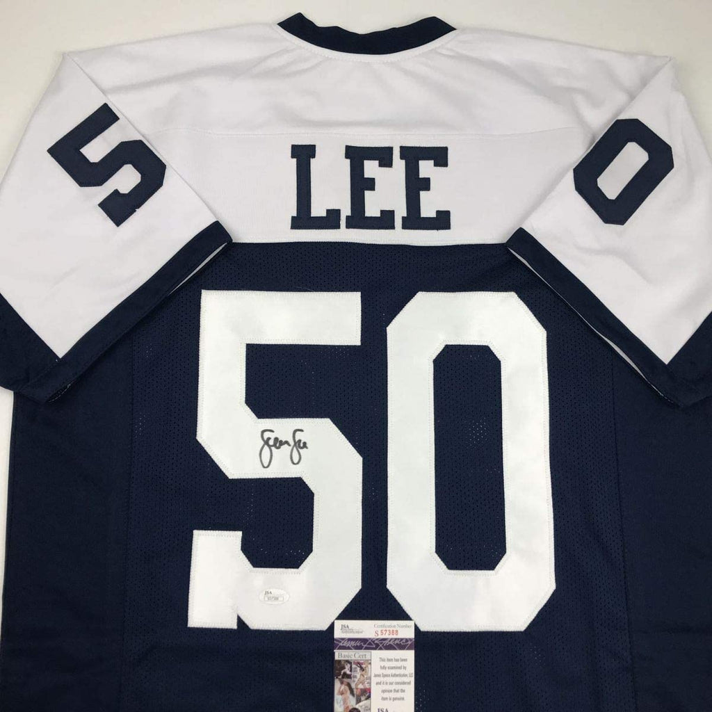 Autographed/Signed Sean Lee Dallas Thanksgiving Day Football Jersey JSA COA