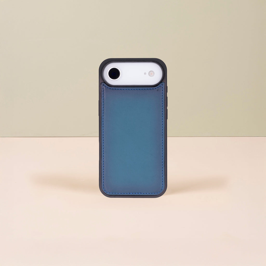Premium Leather iPhone Air Wallet Case – Blue - Austin