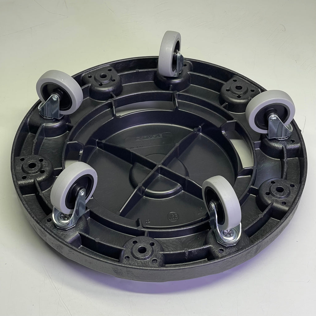 CARLISLE Bronco Round Trash Can Dolly W/ Replaceable Casters 18" Dia x 6" H 3691003