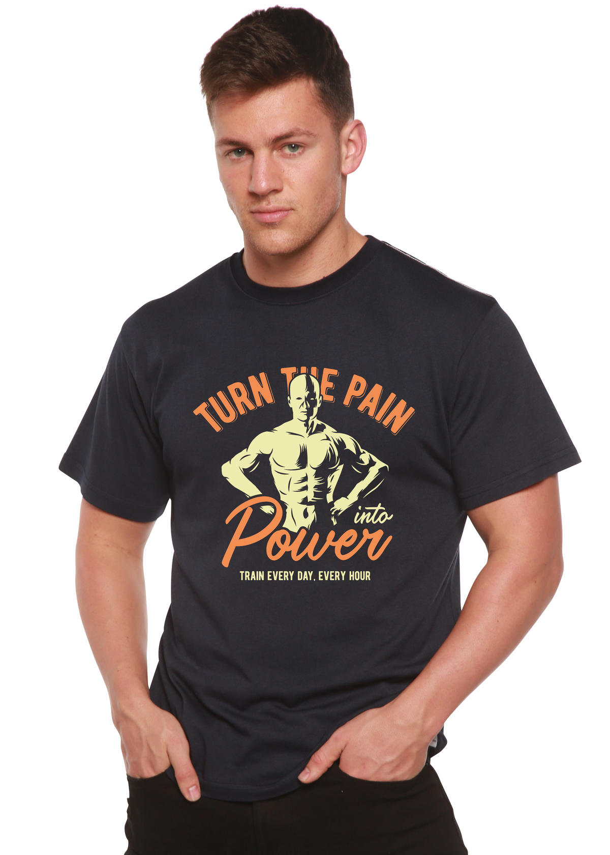 Turn The Pain Men's Bamboo Viscose/Organic Cotton Short Sleeve Graphic T-Shirt