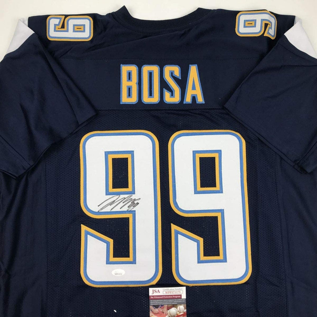 Autographed/Signed Joey Bosa Los Angeles LA Dark Blue Football Jersey JSA COA