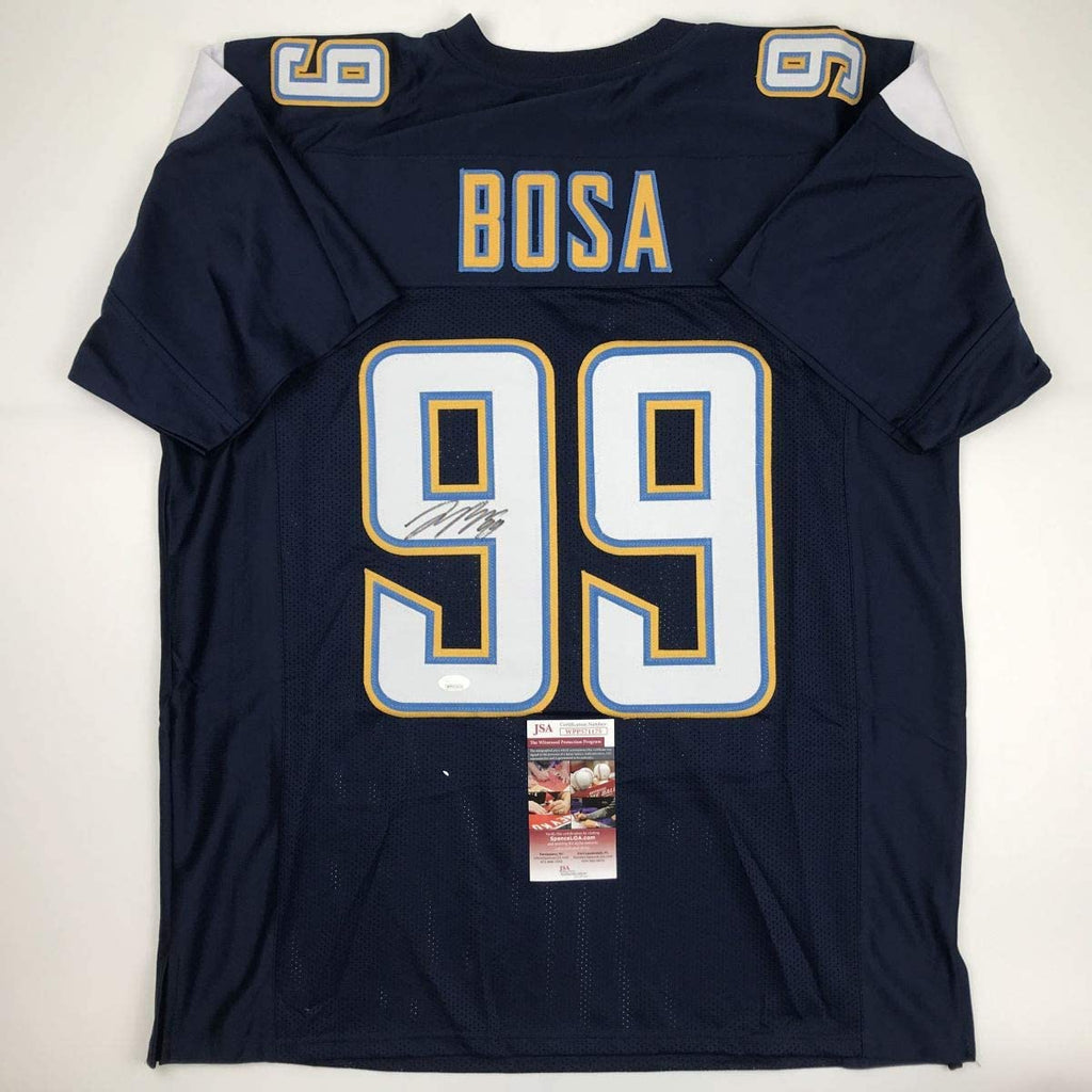 Autographed/Signed Joey Bosa Los Angeles LA Dark Blue Football Jersey JSA COA