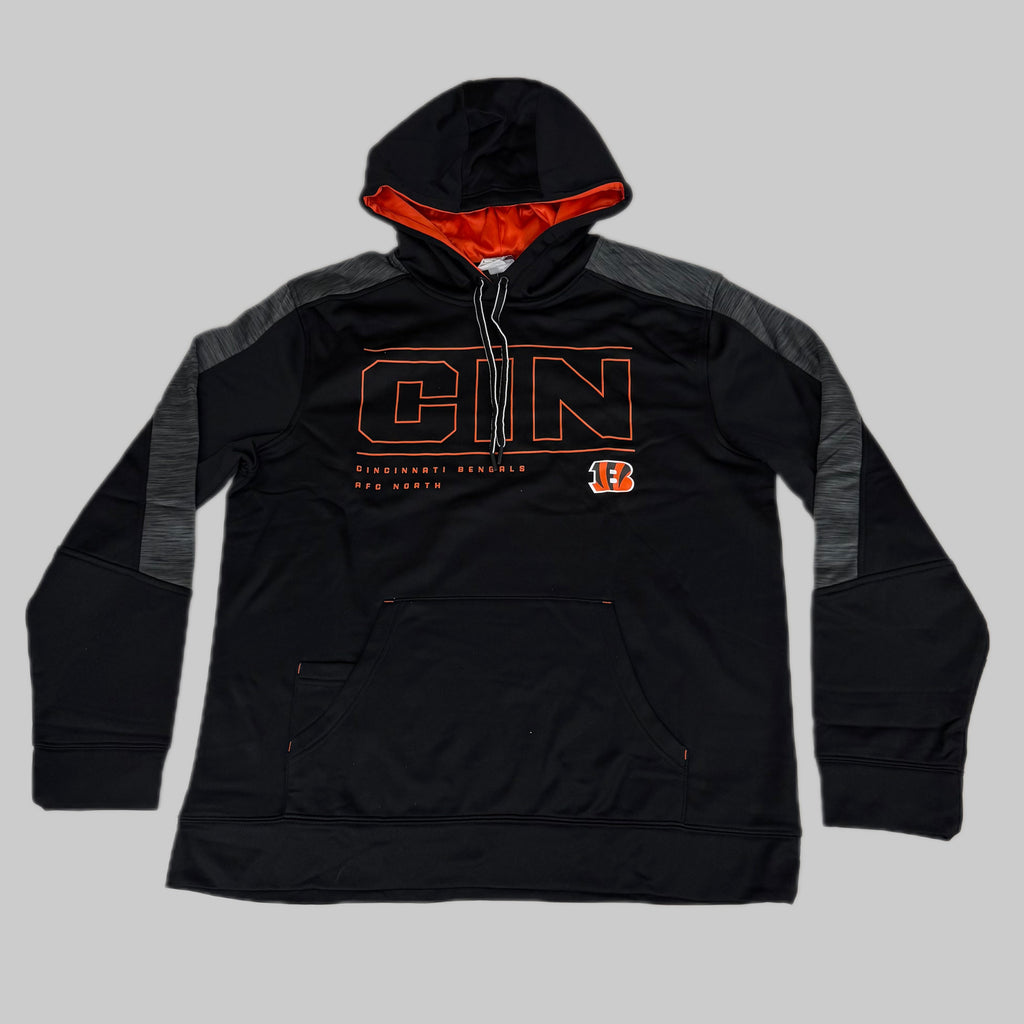 NFL Cincinnati Bengals Hoodie AFC North Sweatshirt Pullover SZ L Black 1802967