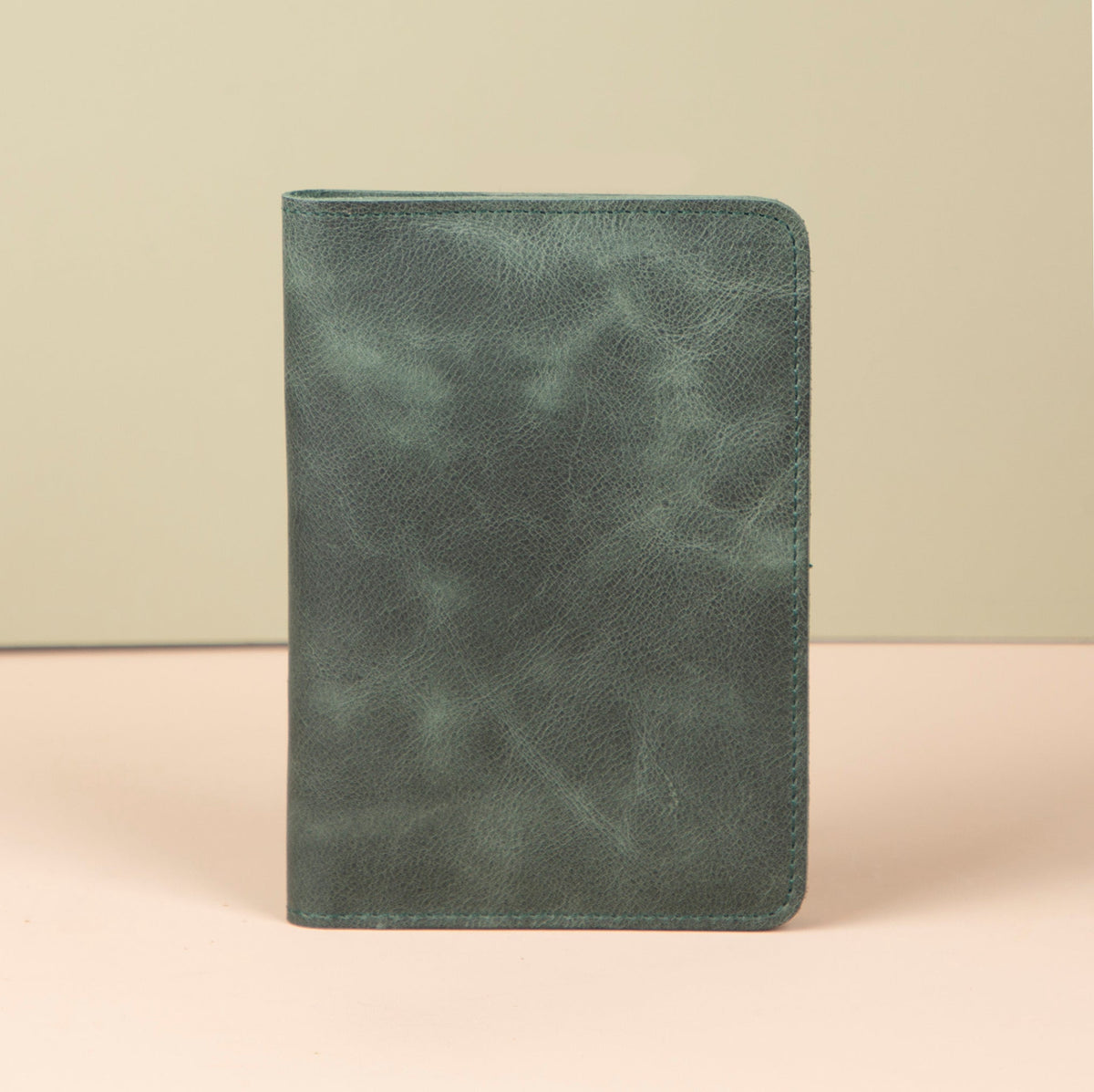 Leather Passport Holder - Dark Green - Milan