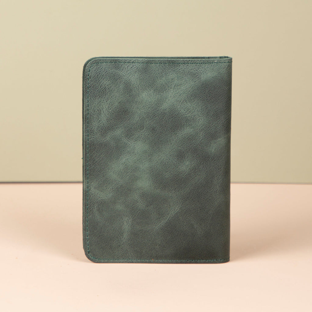 Leather Passport Holder - Dark Green - Milan