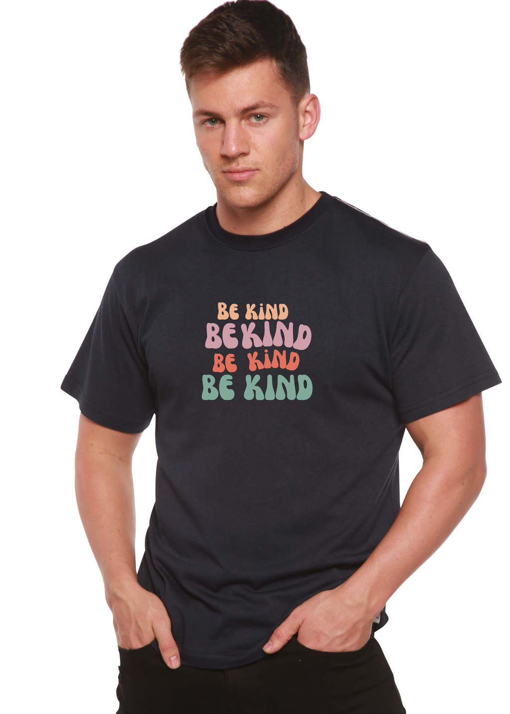Be Kind Men's Bamboo Viscose/Organic Cotton Short Sleeve Graphic T-Shirt