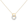 14K Yellow Gold Plated Sterling Silver 1/3 Cttw Diamond Interlocking Circles Necklace