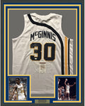 Framed Autographed/Signed George McGinnis HOF 17  35x39 Indiana White Basketball Jersey JSA COA