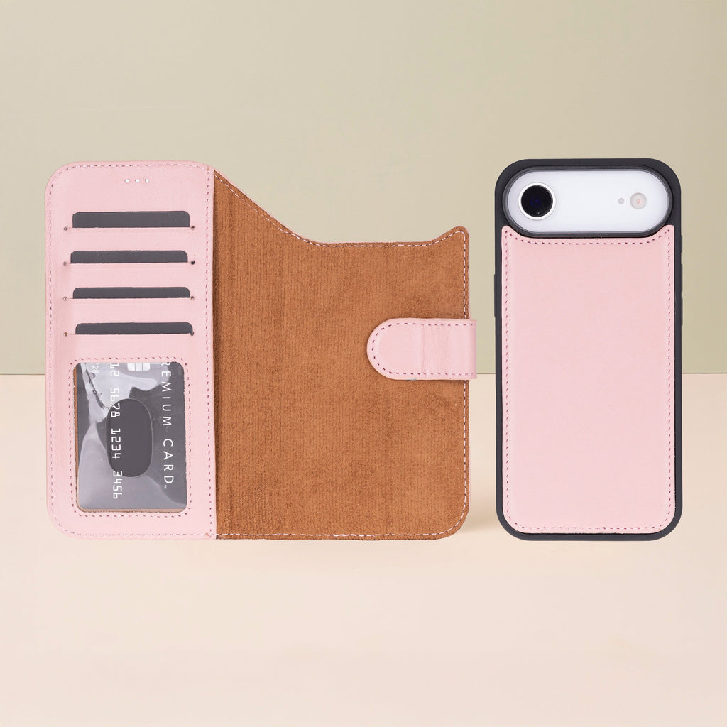 Premium Leather iPhone Air Wallet Case – Pink - Austin