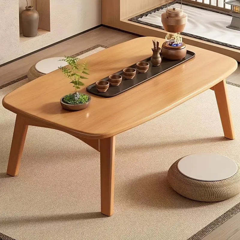 Low-Rise Design Bamboo Folding Table