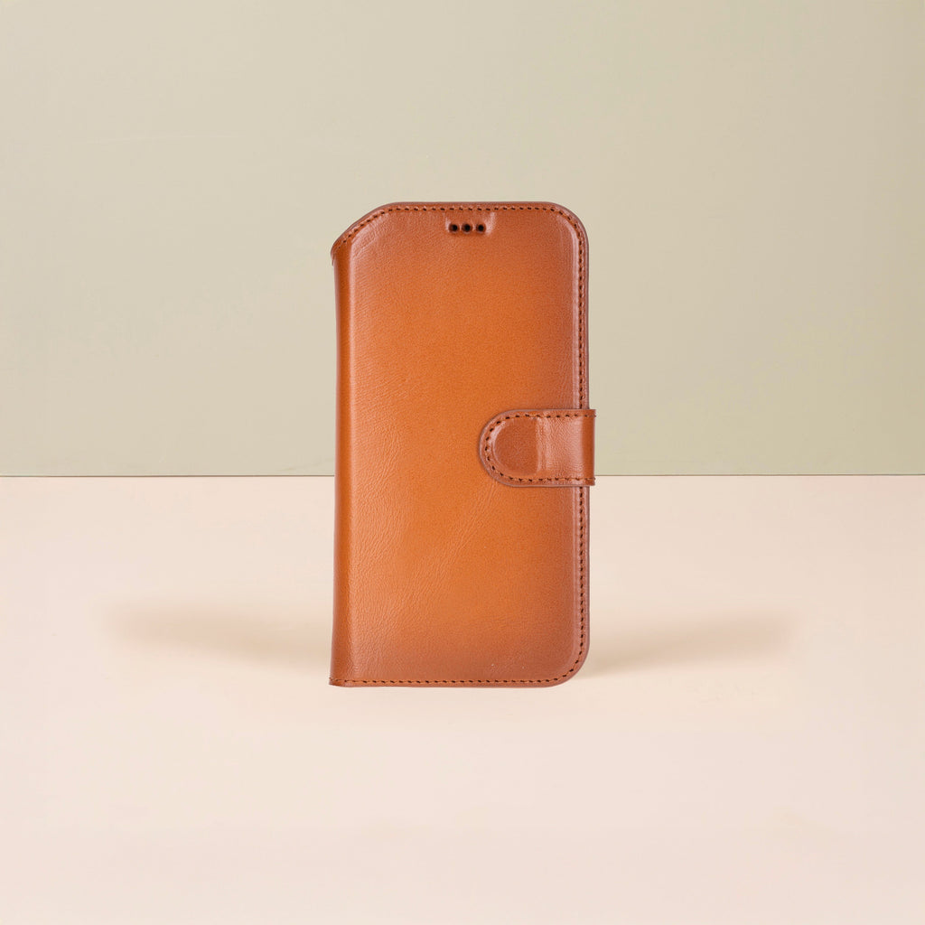 Premium Leather iPhone Air Wallet Case – Rustic Brown - Austin