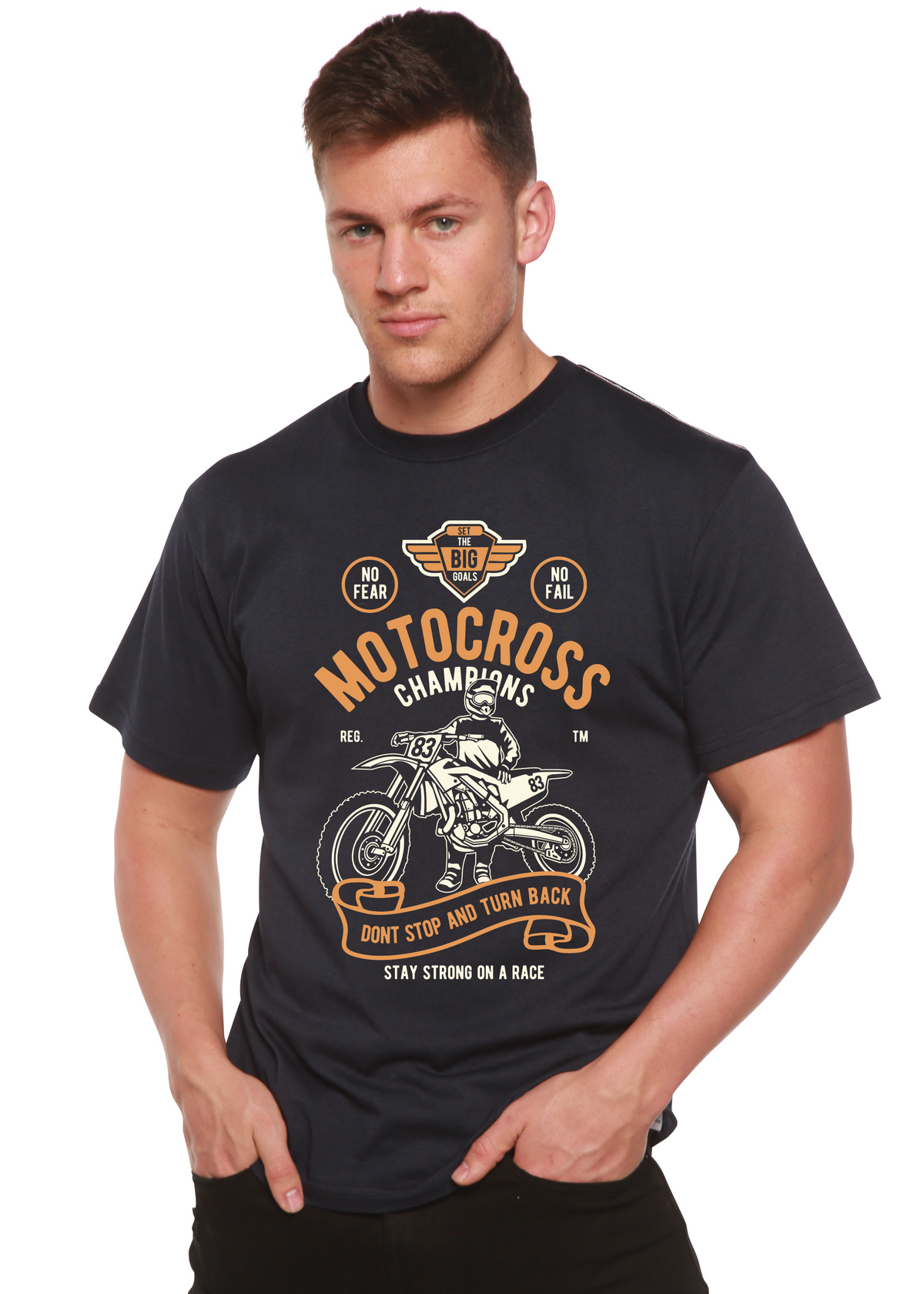 Motocross Champions Men's Bamboo Viscose/Organic Cotton Short Sleeve Graphic T-Shirt