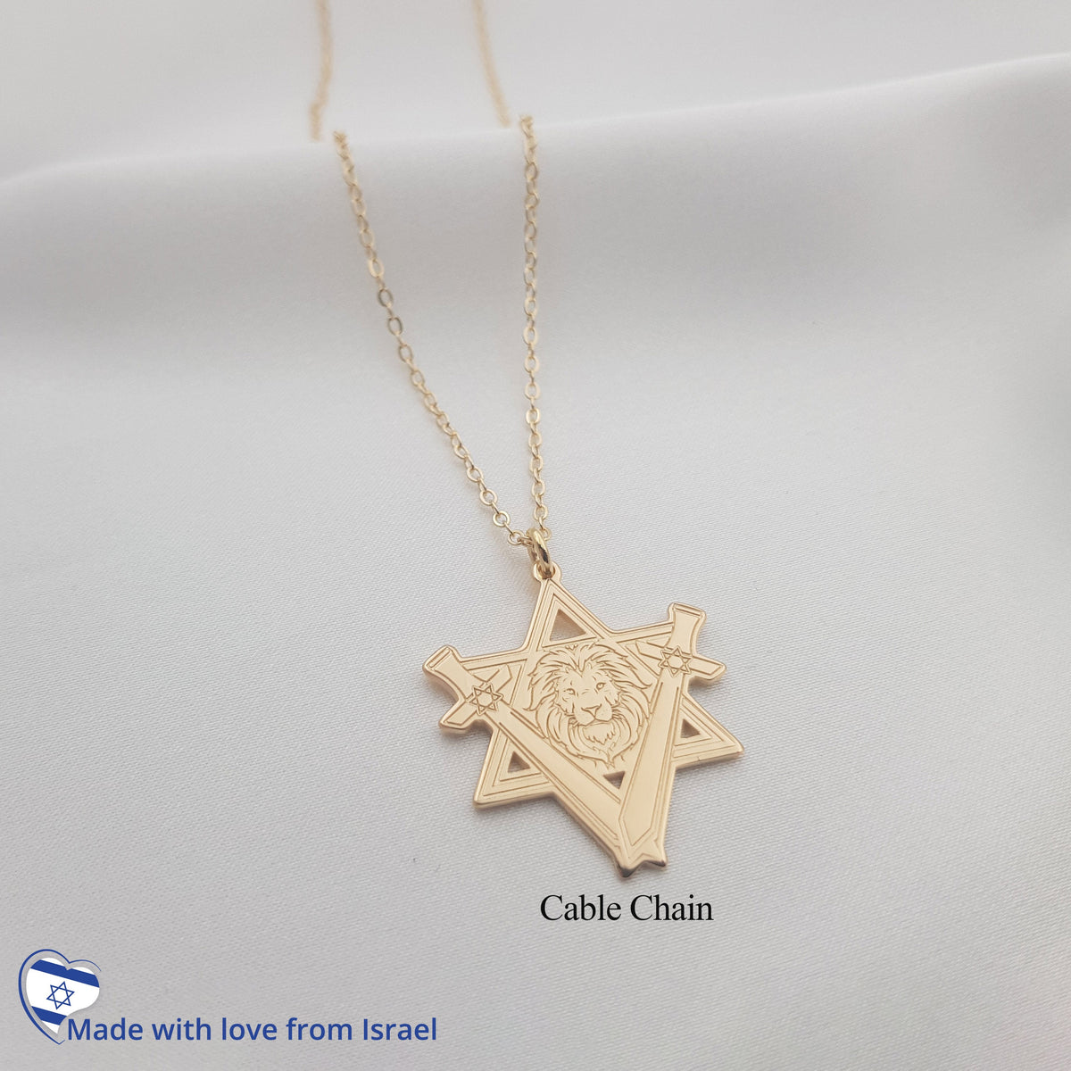 Star of David Lion Necklace