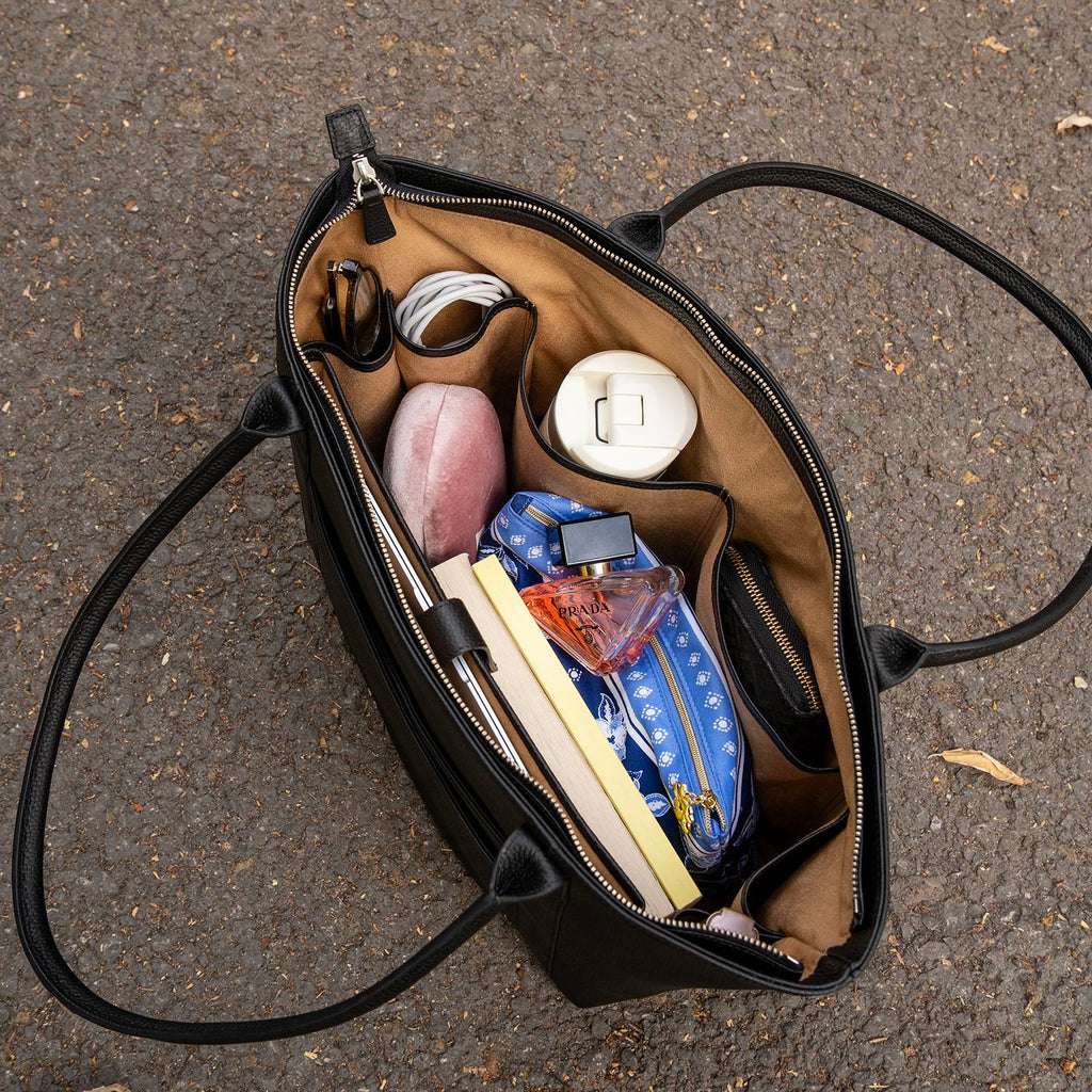 The Leathere New York Tote - Black