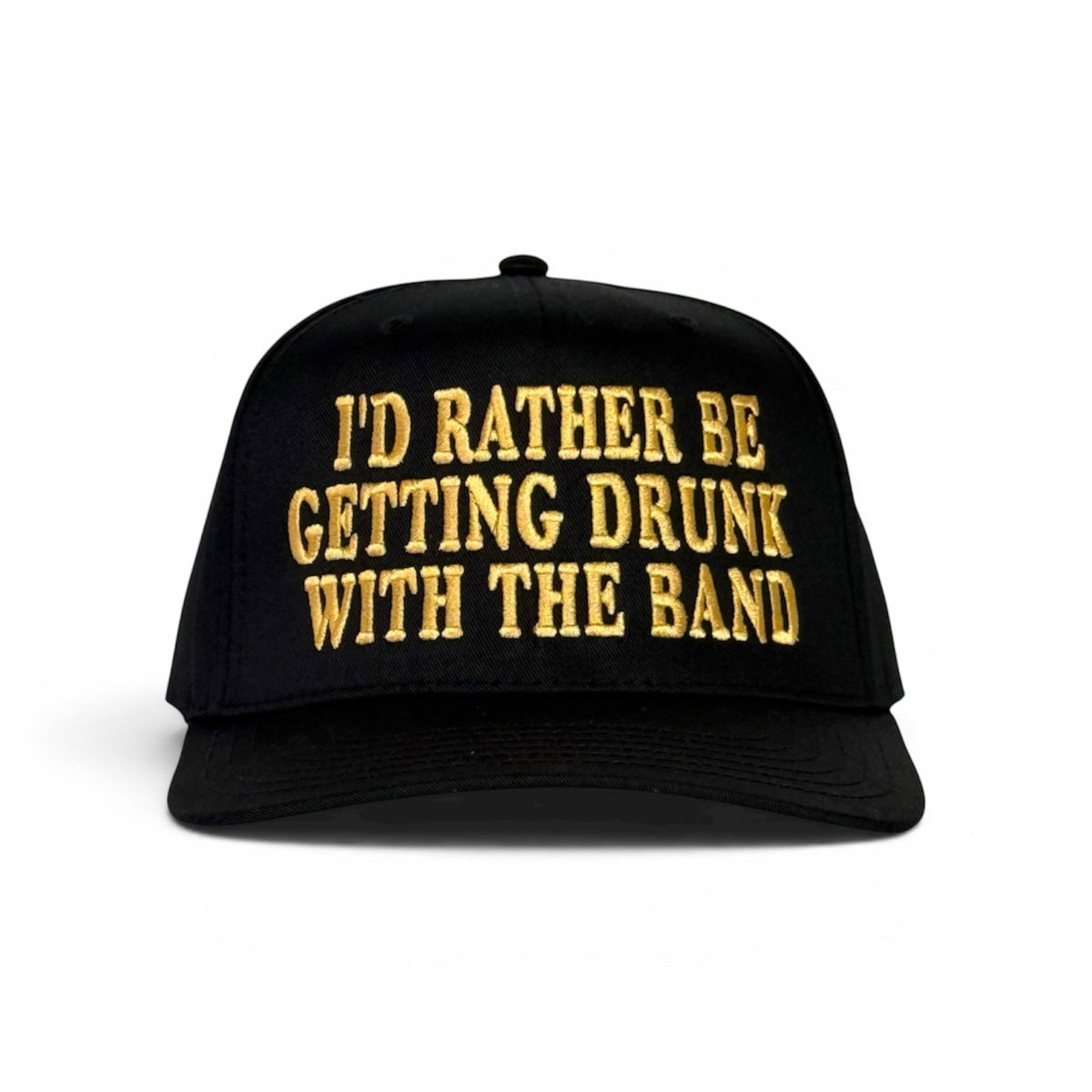 I’d rather be getting drunk with the band black SnapBackHat Cap  ￼