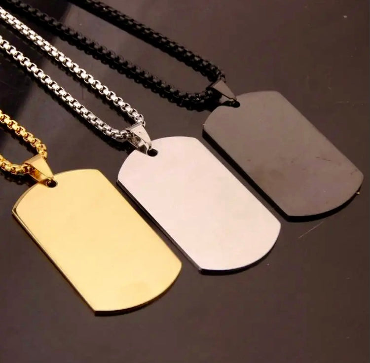 3 sizes 3 colors fashion dog tag necklace Military dog tags are symbolic sentimental signify a life of service sacrifice soldier, a memorial to their life