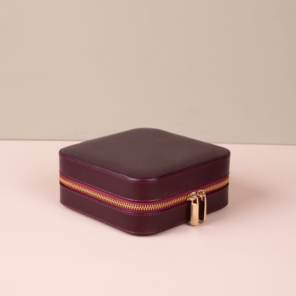 Luxury Travel Jewelry Box – Burgundy - Palermo