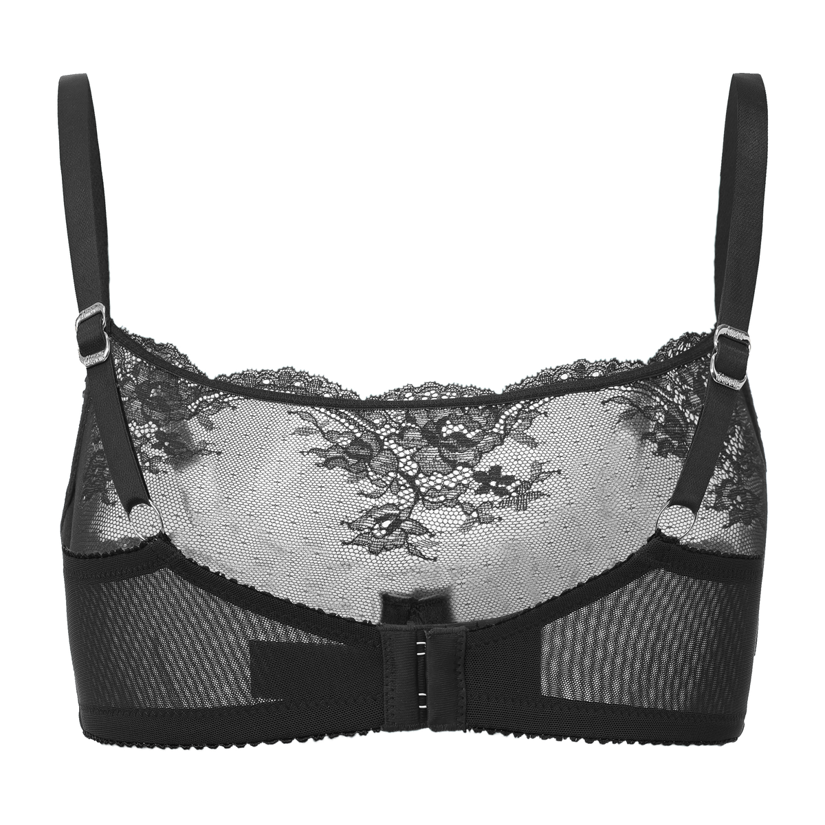 Kim High Neck Sheer Lace Underwire Bra