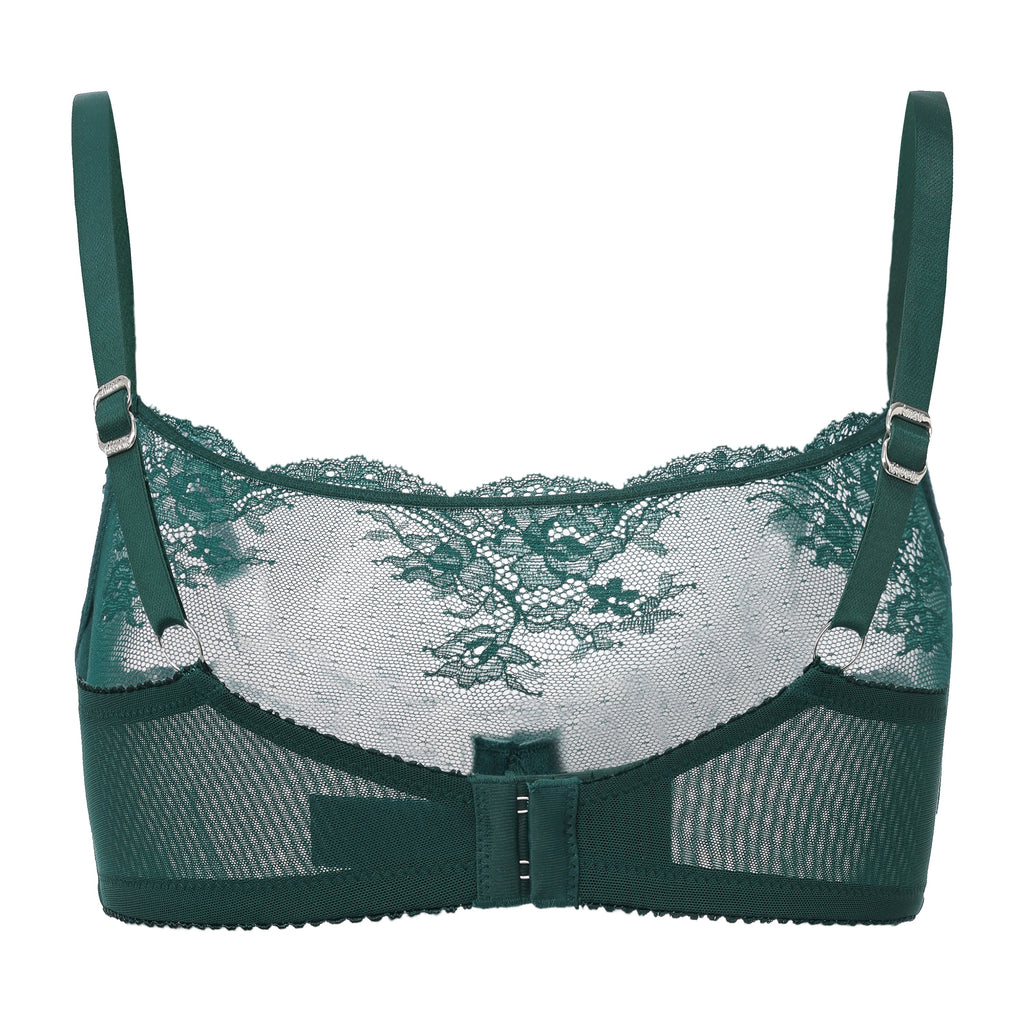 Kim High Neck Sheer Lace Underwire Bra