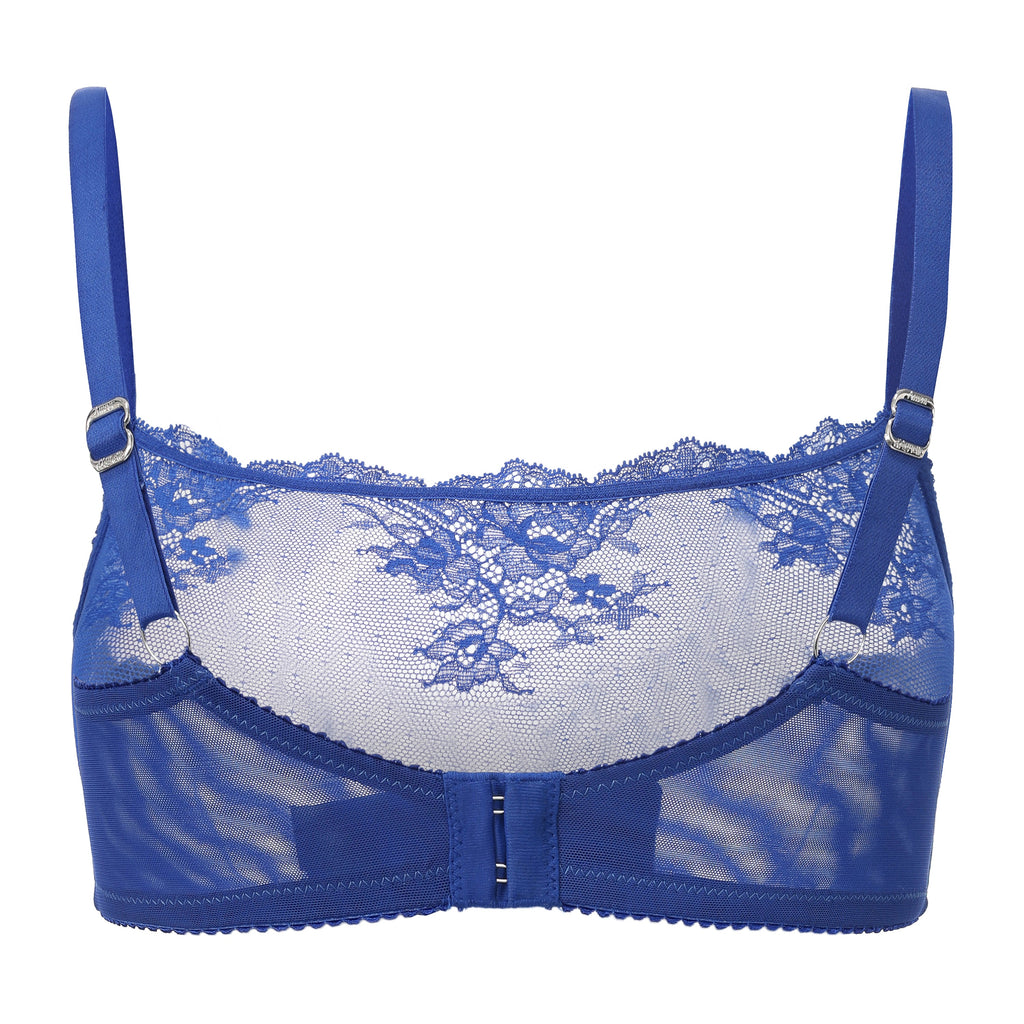 Kim High Neck Sheer Lace Underwire Bra