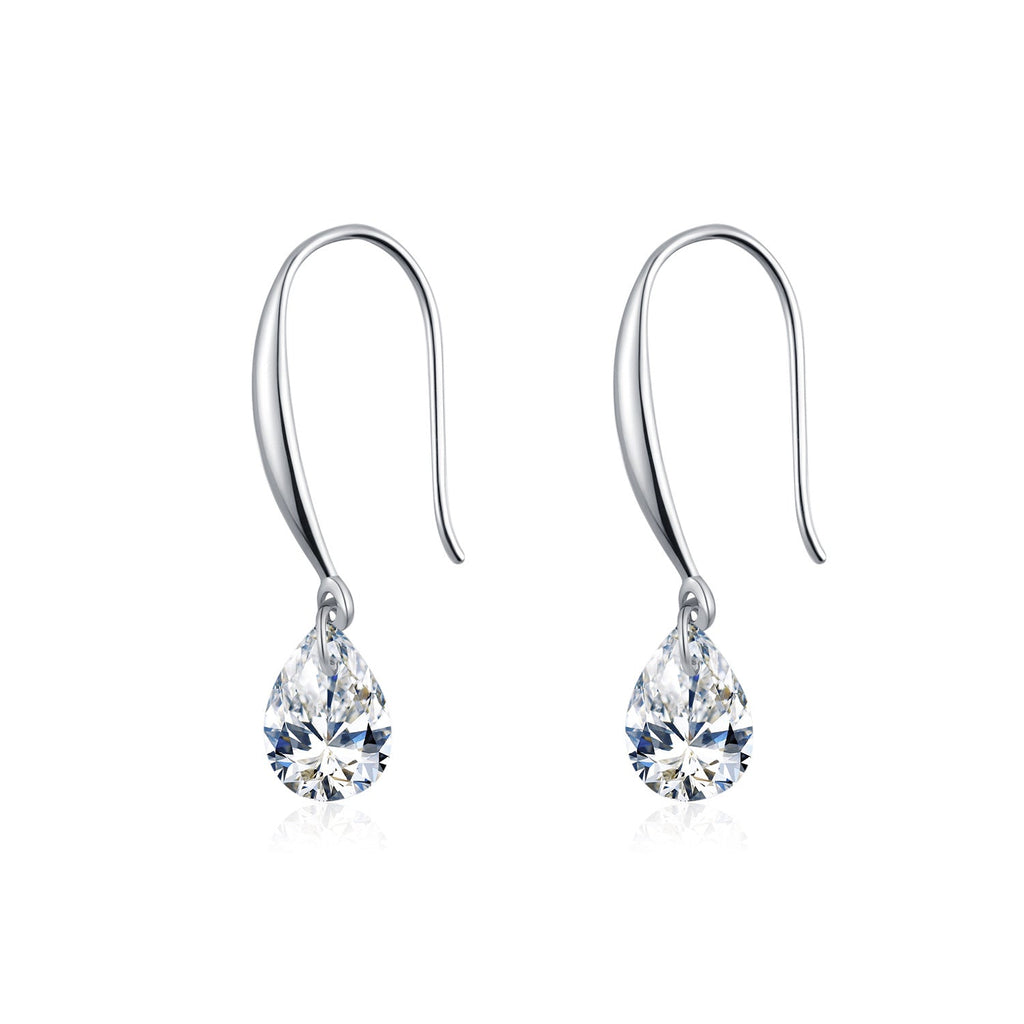 Stacking Droplet Pendant Necklace and Stud Earrings Set in Sterling Silver