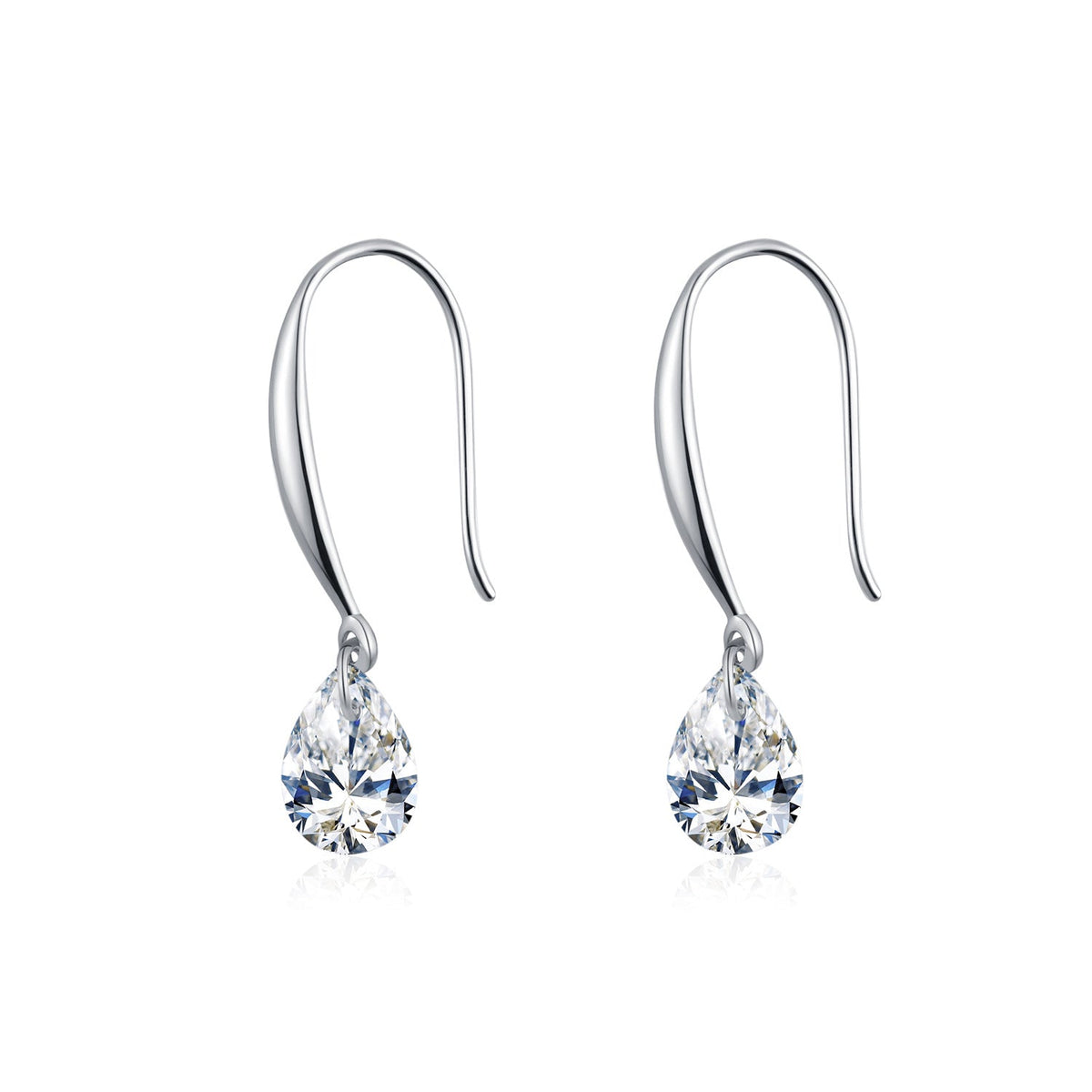 Stacking Droplet Pendant Necklace and Stud Earrings Set in Sterling Silver
