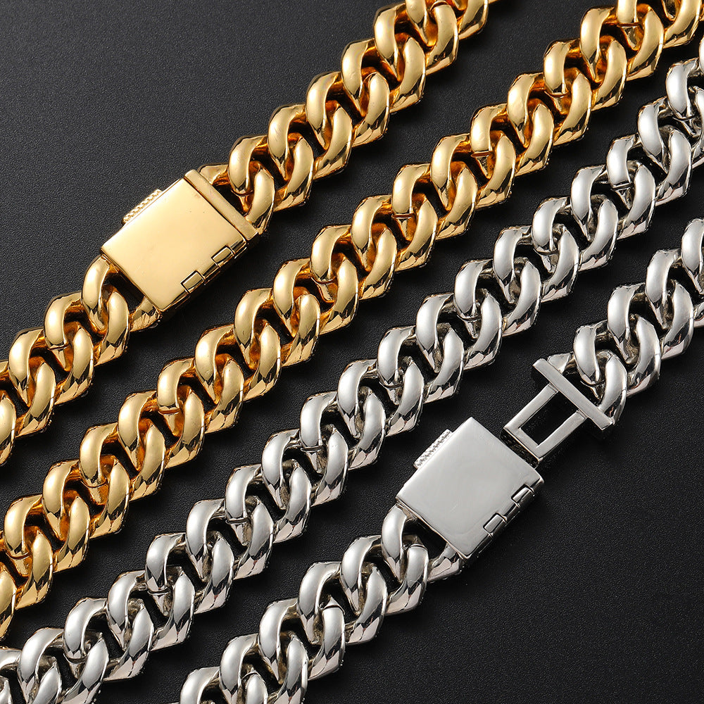Diamond-Cut Cuban Chain Necklace in Gold or White Gold – Bold Hip Hop Jewelry