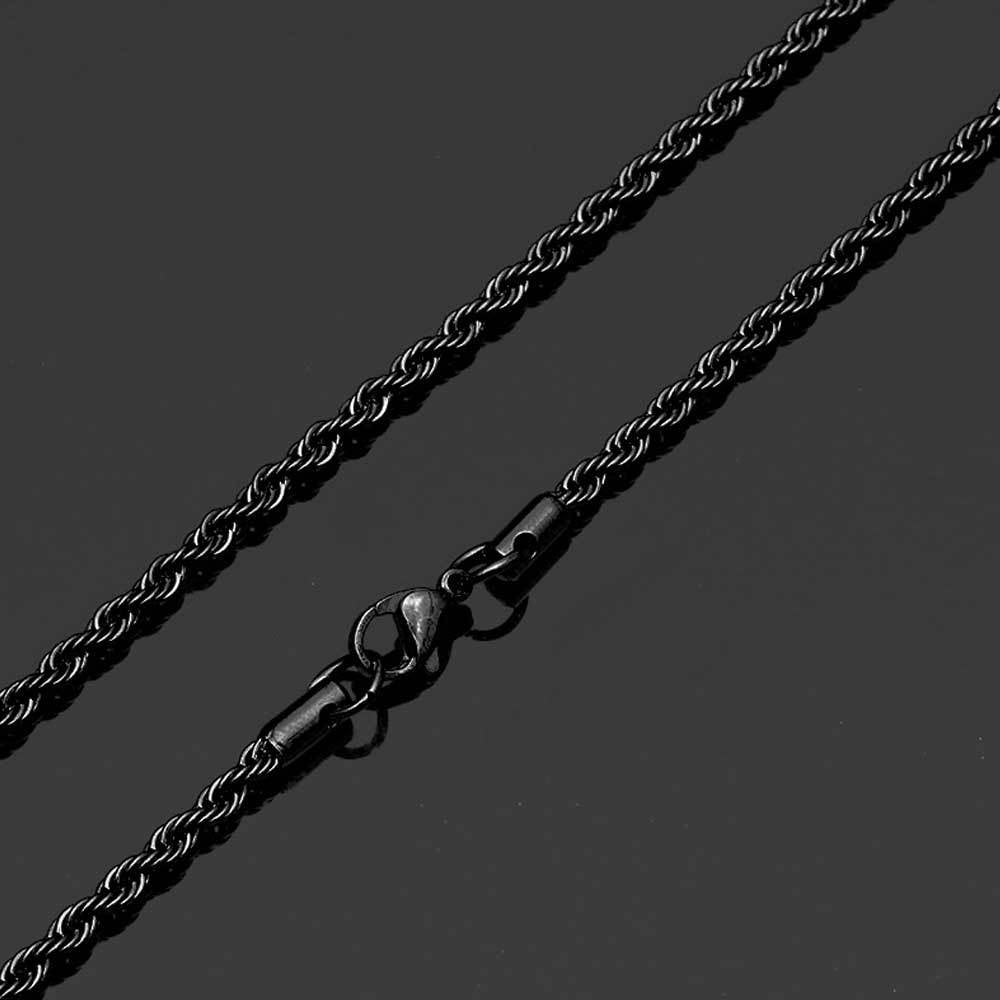 Twisted Rope Chain Necklace in Stainless Steel – Hip Hop Style Unisex Jewelry