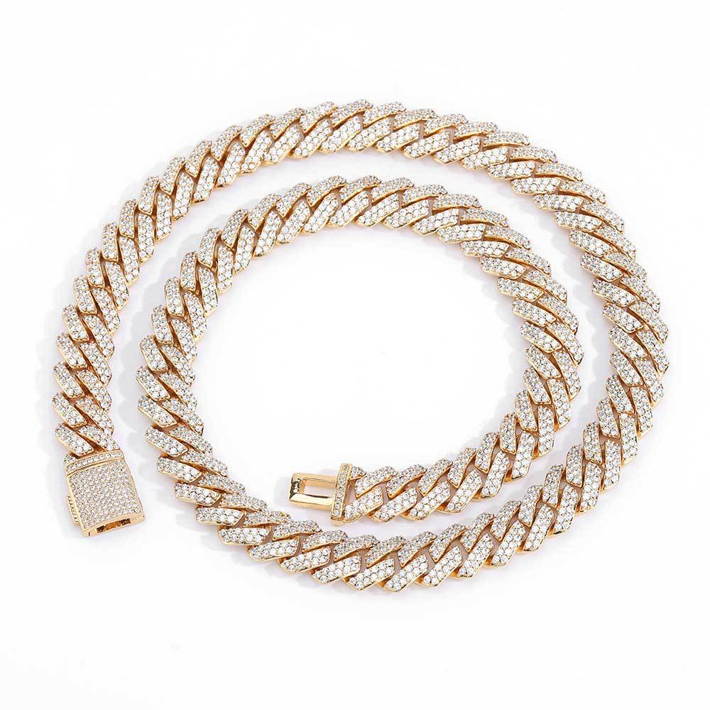 Diamond-Cut Cuban Chain Necklace in Gold or White Gold – Bold Hip Hop Jewelry